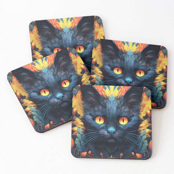 Item preview, Ornamental flower Portrait of a Cat designed and sold by Earth Celebration Designs.