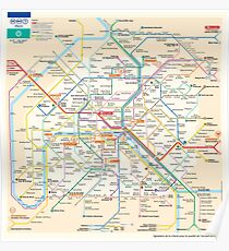 Paris Subway Map - France Poster