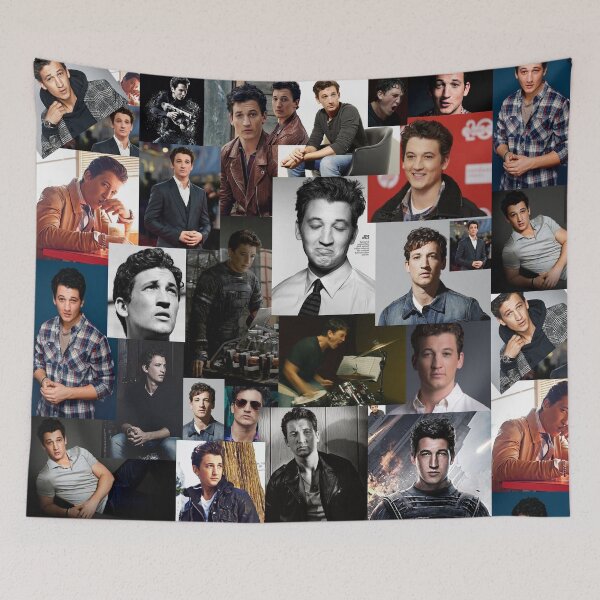 Item preview, Miles Teller Abstract Square Photos Seamless Collage designed and sold by GoghGetta.