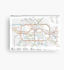 Berlin U-Bahn Map - Germany Metal Print