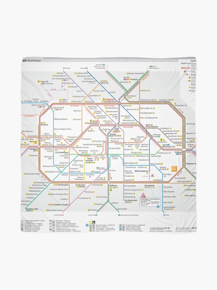 Berlin U Bahn Map Germany Scarf By Superfunky Redbubble