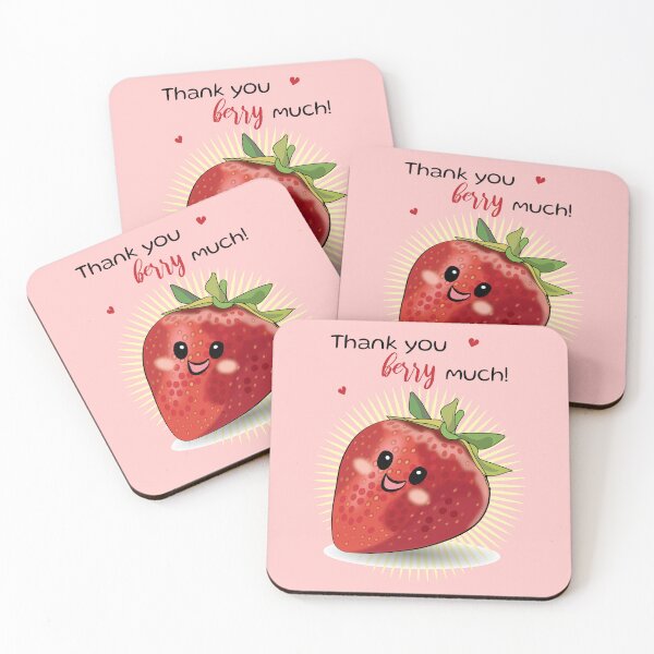 Item preview, Thank you berry much! Cute strawberry kawaii design designed and sold by HajnalkArt.