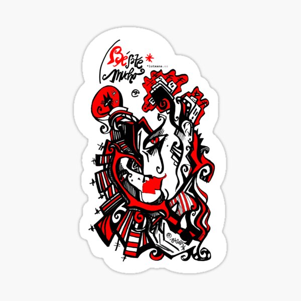 bésate mucho efecto espejo lutxana art* Pegatina