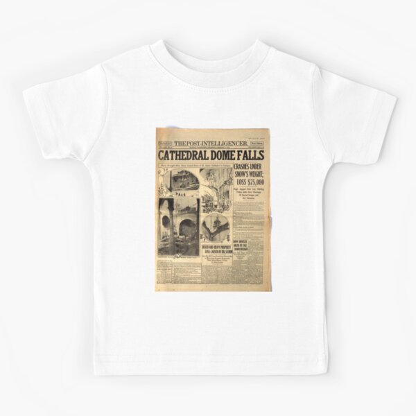 Old #Newspaper: CATHEDRAL DOME FALLS #OldNewspaper #snow #weight Kids T-Shirt