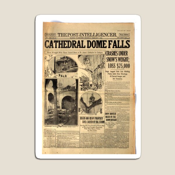 Old #Newspaper: CATHEDRAL DOME FALLS #OldNewspaper #snow #weight Magnet