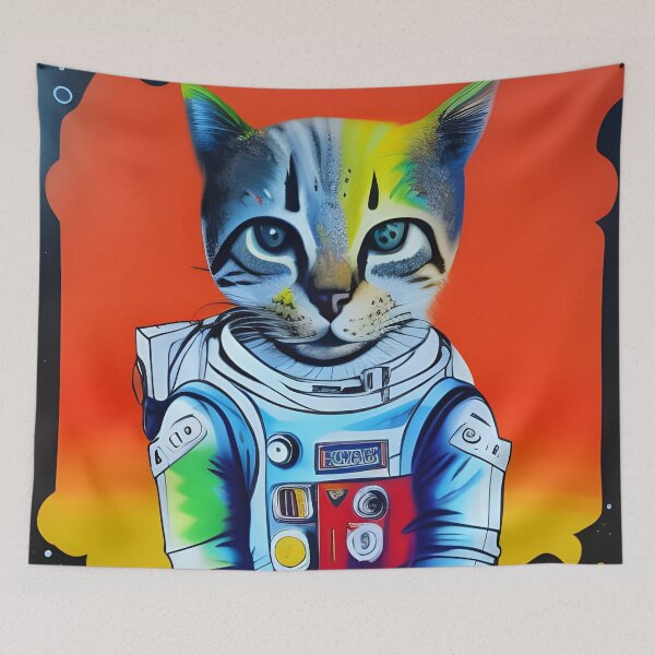 Item preview, A Curious Cat in a Space Suit designed and sold by PC-artist.