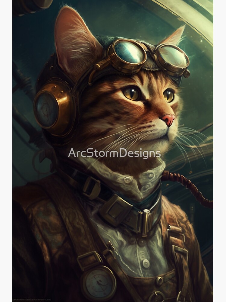 Aviator Cat 2 Sticker for Sale by ArcStormDesigns Redbubble