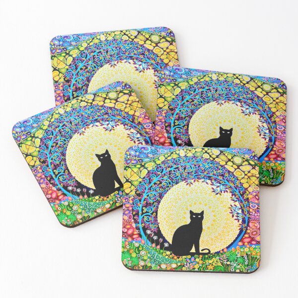 Item preview, Black Cat & Full Moon designed and sold by MarkBetsonArt.