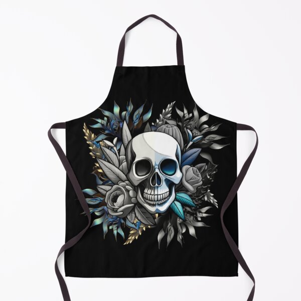 Item preview, Blue skull with flowers  designed and sold by MArtex.