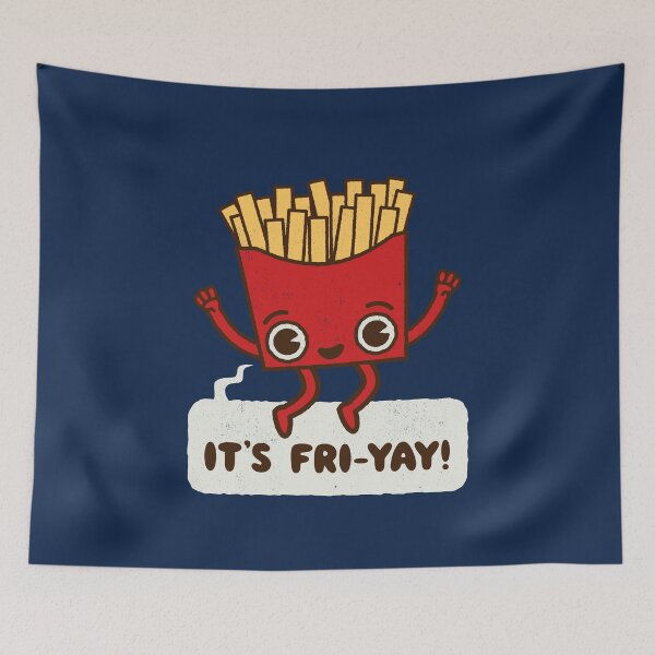 Item preview, It's Fri-yay Friday - Fun Cute Kawaii Fries  designed and sold by WeirdPunderful.