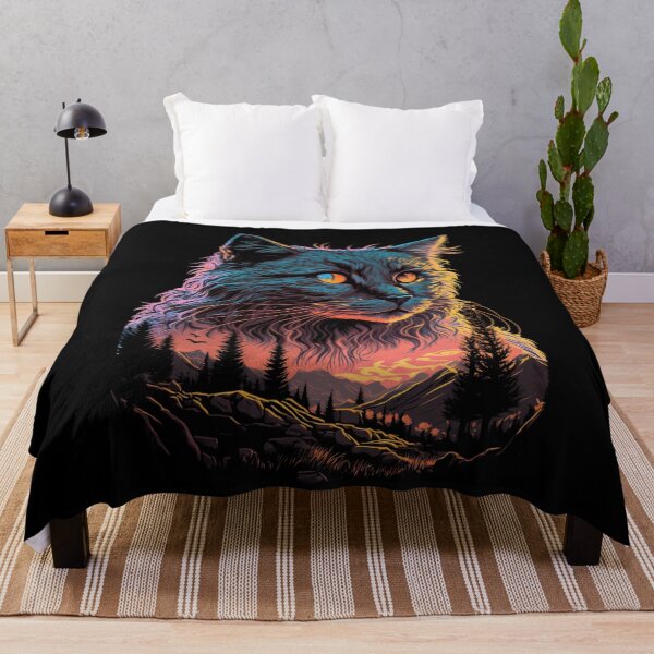 Item preview, Captivating Print Art: Colorful Cat with Nature. designed and sold by GiveMeMood.