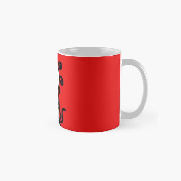 The Girl with the Curly Hair Holding Cat - Red Classic Mug