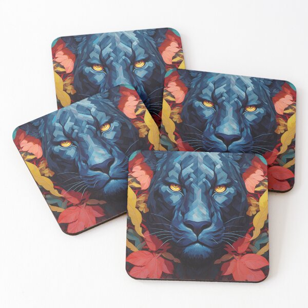 Item preview, Ornamental flower Portrait of a Panther designed and sold by Earth Celebration Designs.