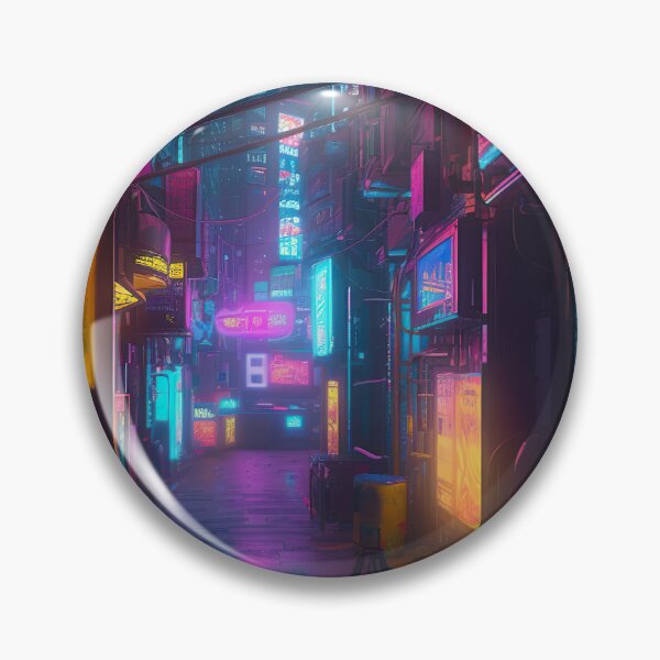 Item preview, Noche de ciudad Cyberpunk de neón designed and sold by TheThreePixels.