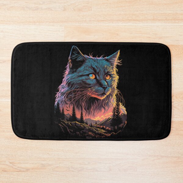 Item preview, Captivating Print Art: Colorful Cat with Nature. designed and sold by GiveMeMood.
