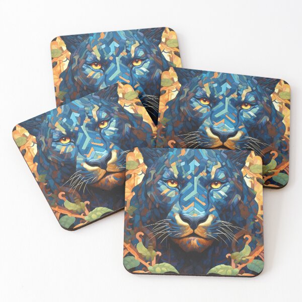 Item preview, Ornamental flower Portrait of a Panther 2 designed and sold by Earth Celebration Designs.