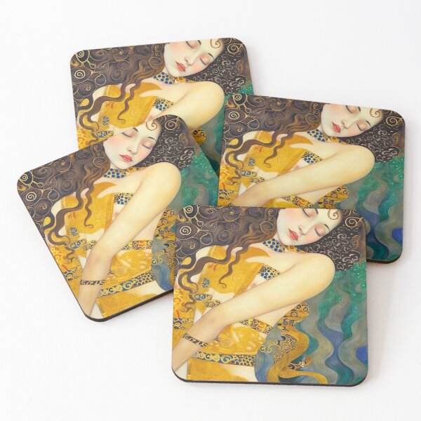 Item preview, Fairy Goddess Romantic Symbolism Art - Gustav Klimt inspired oil painting designed and sold by Bebichic.