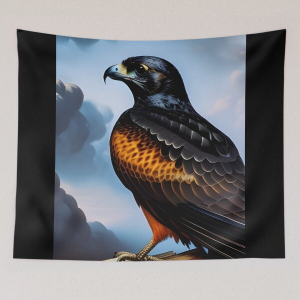 Aperçu de l'œuvre Black Falcon, empâtement, Ai Generated Art créée et vendue par ACC .