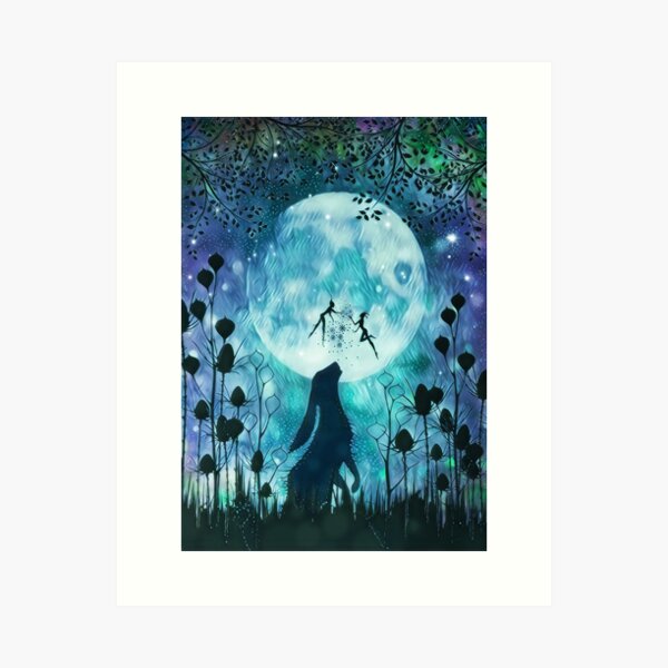 Item preview, moon gazing hare designed and sold by Leah Lancaster.