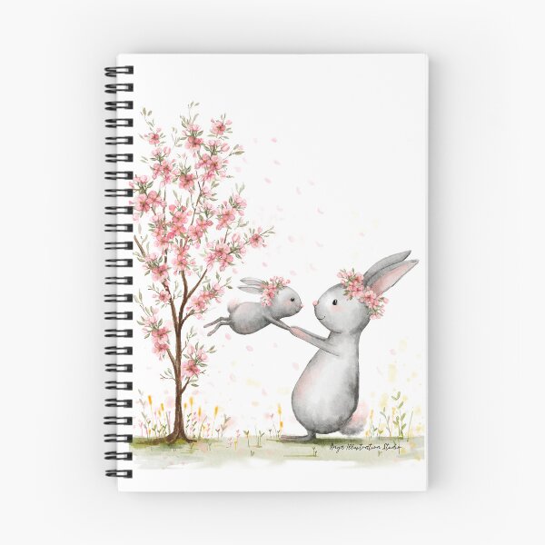Item preview, Spring cute watercolor rabbits bunnies designed and sold by Anya Illustration Studio.
