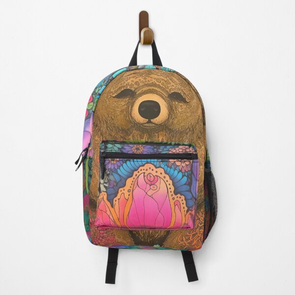 Item preview, Enchanted Forest Cute Bear with Flowers - Intricate Zentangle Pattern designed and sold by Bebichic.