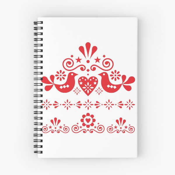 Item preview, Kalocsai folk art flowers red heart with birds pattern designed and sold by Kormix.