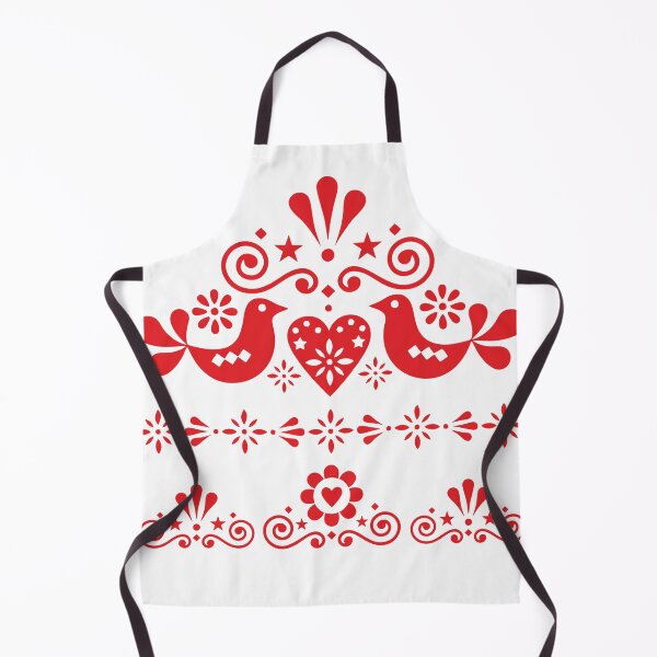 Item preview, Kalocsai folk art flowers red heart with birds pattern designed and sold by Kormix.