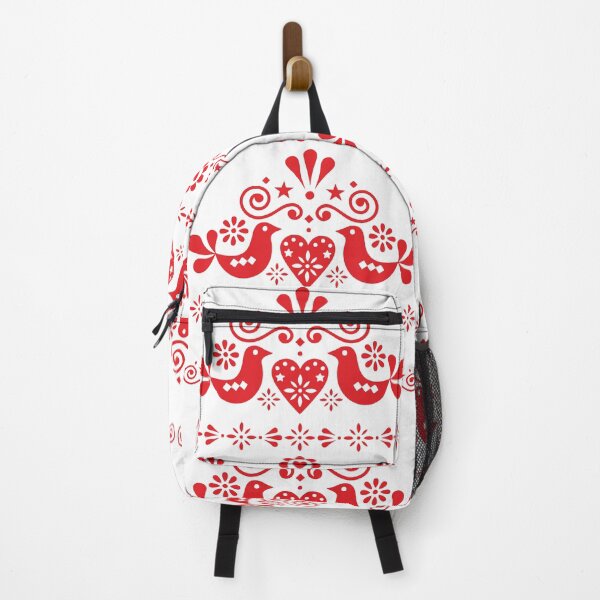 Item preview, Kalocsai folk art flowers red heart with birds pattern designed and sold by Kormix.