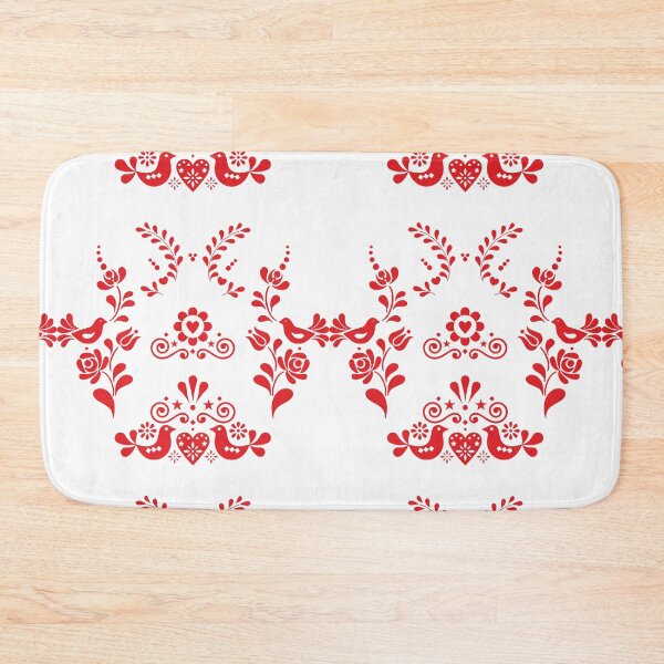 Item preview, Kalocsai folk art flowers heart birds pattern designed and sold by Kormix.