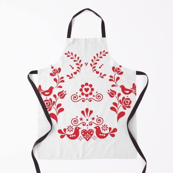 Item preview, Kalocsai folk art flowers heart birds pattern designed and sold by Kormix.