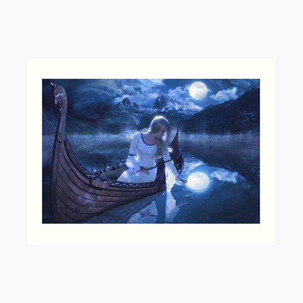 Moonlit Lake Art Print
