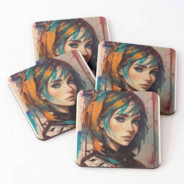 Item preview, Captivating Abstract Portrait of a Young Woman - Contemporary Artwork designed and sold by digitalartpro.
