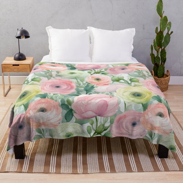 Item preview, Watercolor Ranunculus, Floral Pattern designed and sold by DigitalArtMary.