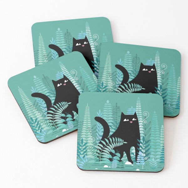 Item preview, The Ferns (Black Cat on Green) designed and sold by littleclyde.