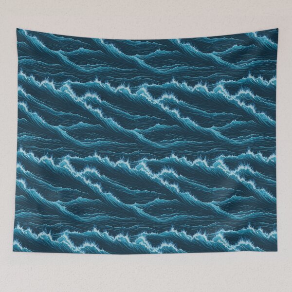 Item preview, Blue Ocean Waves Pattern designed and sold by Youpattern.