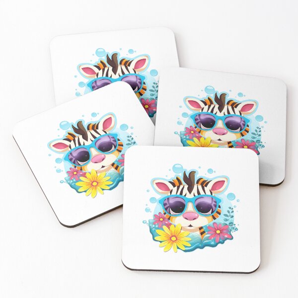 Item preview, Happy Little Zebra Wearing Glasses with Flowers designed and sold by Wonder Of Light.