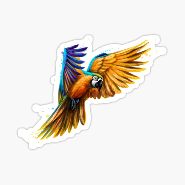 Vista previa del artículo con la obra «guacamaya azul», diseñado y vendido por OtterFactory.
