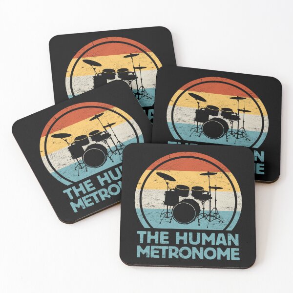Item preview, Vibrant Drum Kit Silhouette with Human Metronome Text designed and sold by hadleyfoo.