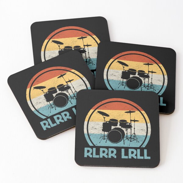 Item preview, Vibrant Drum Kit Silhouette with RLRR LRLL Text designed and sold by hadleyfoo.