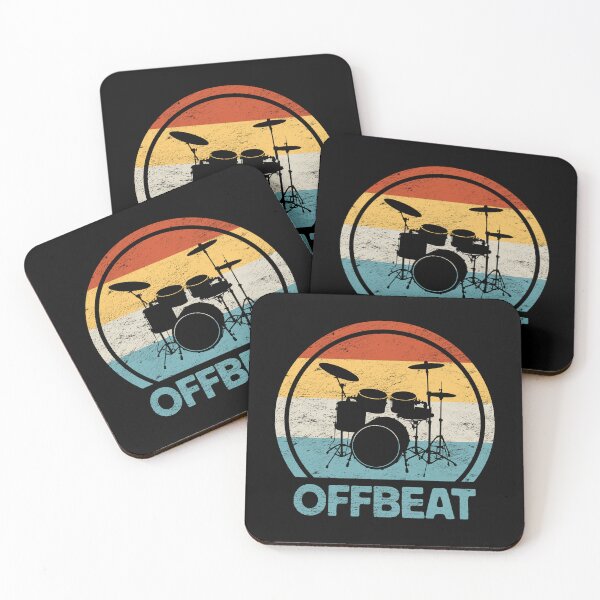 Item preview, Vibrant Drum Kit Silhouette with Funny Offbeat Text designed and sold by hadleyfoo.