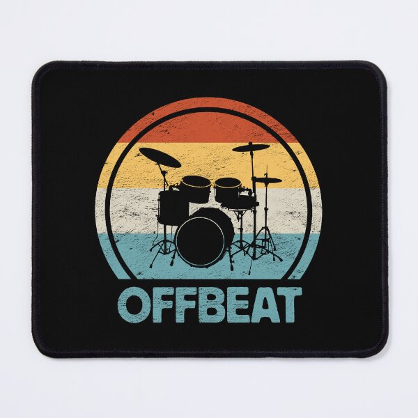 Item preview, Vibrant Drum Kit Silhouette with Funny Offbeat Text designed and sold by hadleyfoo.