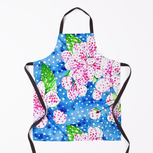 Artikelvorschau, Muster im Grandmillennial-Stil mit Kirschblüten und Tupfen entworfen und verkauft von SophieClimaArt.