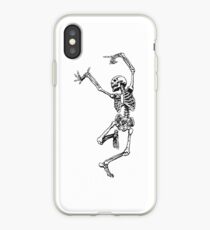 dancing skeleton having fun iPhone Case