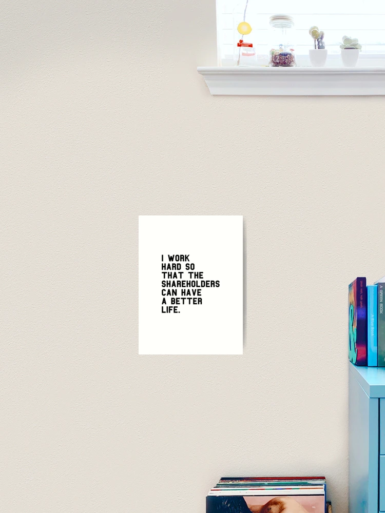 Thumbnail 2 von 3, Kunstdruck, Sarcastic Leftist Anti Capitalist Greed Quote - Anti Shareholder Profit - Liberal Progressive Politics designt und verkauft von RockFireMerch.