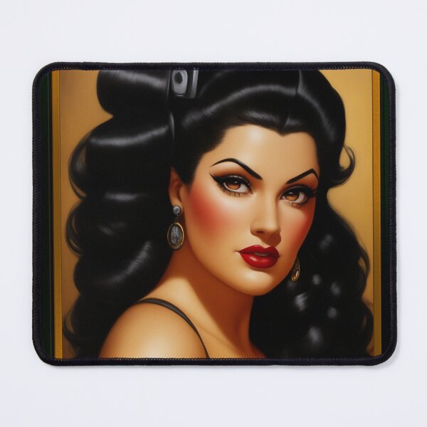Item preview, Anthania Luccia Pulp Fiction Portrait - An Alluring Beautiful AI Concept Art by Xzendor7 designed and sold by Xzendor7 Digital Art Creations.