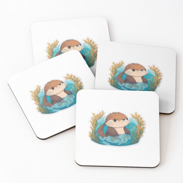 Item preview, Cute Digital Chibi Sea Otter Art designed and sold by ChibiArtline.