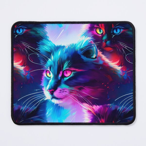 Item preview, Glowing Streaks Tiled Smear Abstract Cats designed and sold by Infinitelypink.
