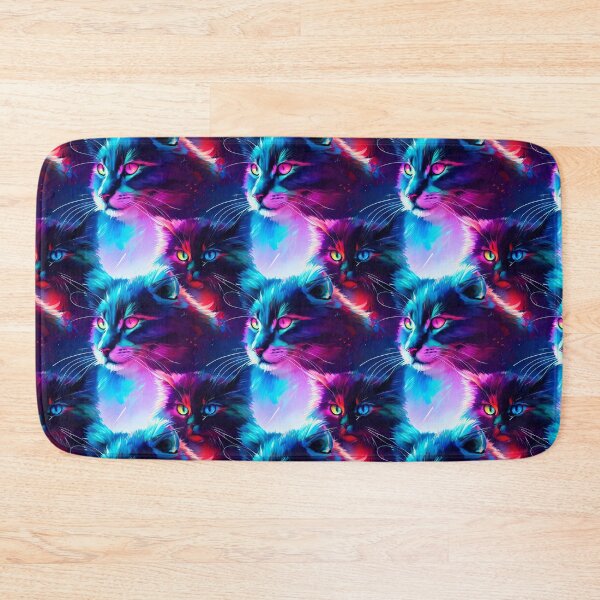 Item preview, Glowing Streaks Tiled Smear Abstract Cats designed and sold by Infinitelypink.