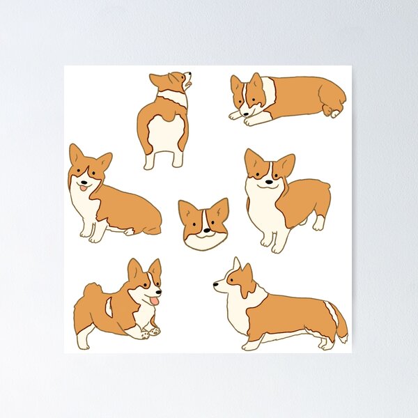 Padrão De Córgi Sem Costura. Cartoon Home Pet Set Fofinhos Para Cartazes  Impressos E Postais. Fundo De Corgi Vetor Ilustração do Vetor - Ilustração  de doméstico, arte: 243853476