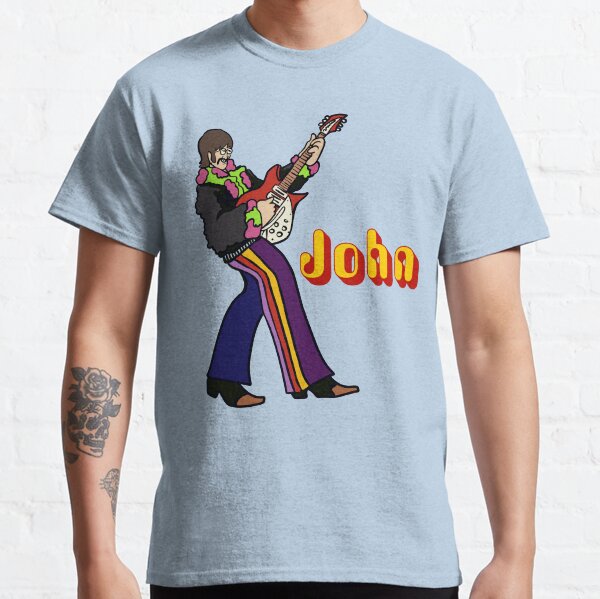Artikel-Vorschau von John Lennons Figur aus Yellow Submarine spielt Gitarre in Pepperland, designt und verkauft von Kludoman.